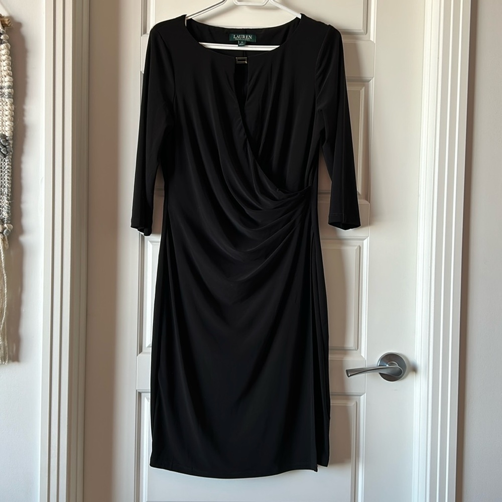 Ralph Lauren black ruched dress